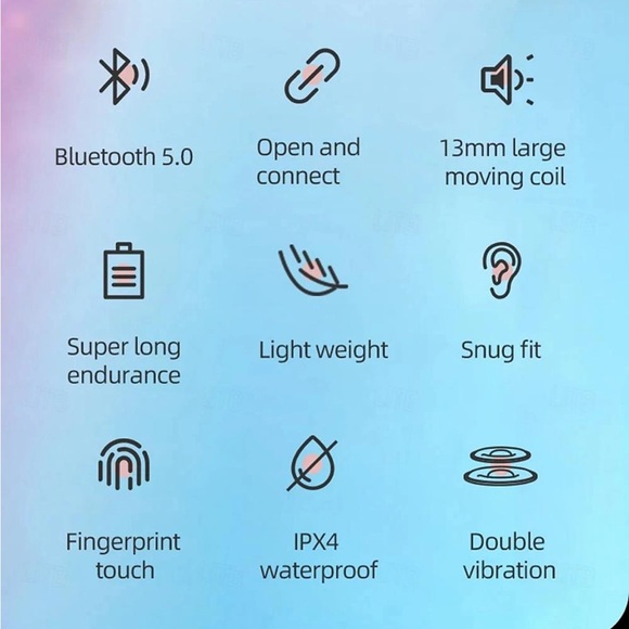 Lenovo LP40 Earphones TWS Black Wireless Bluetooth 5.0 Earbuds Touch Control - Picture 5 of 13